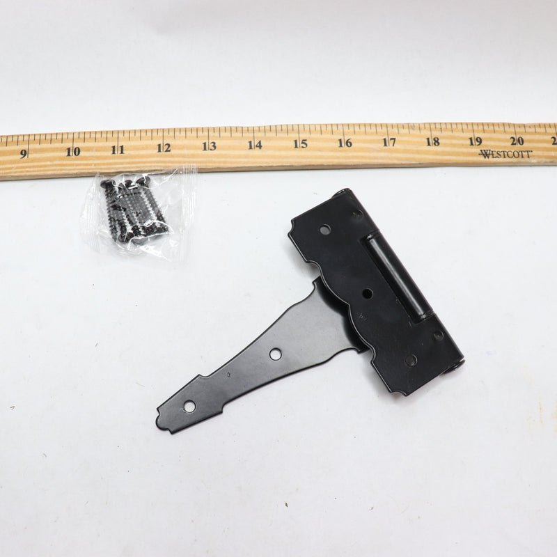 Everbilt Heavy-Duty Decorative Tee Hinge Black 6" x 4-1/4" 102 016