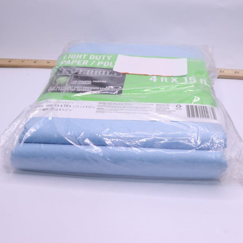 Everbilt Drop Cloth Paper and Poly Light Blue 4 ft. x 15 ft 1003 804 381