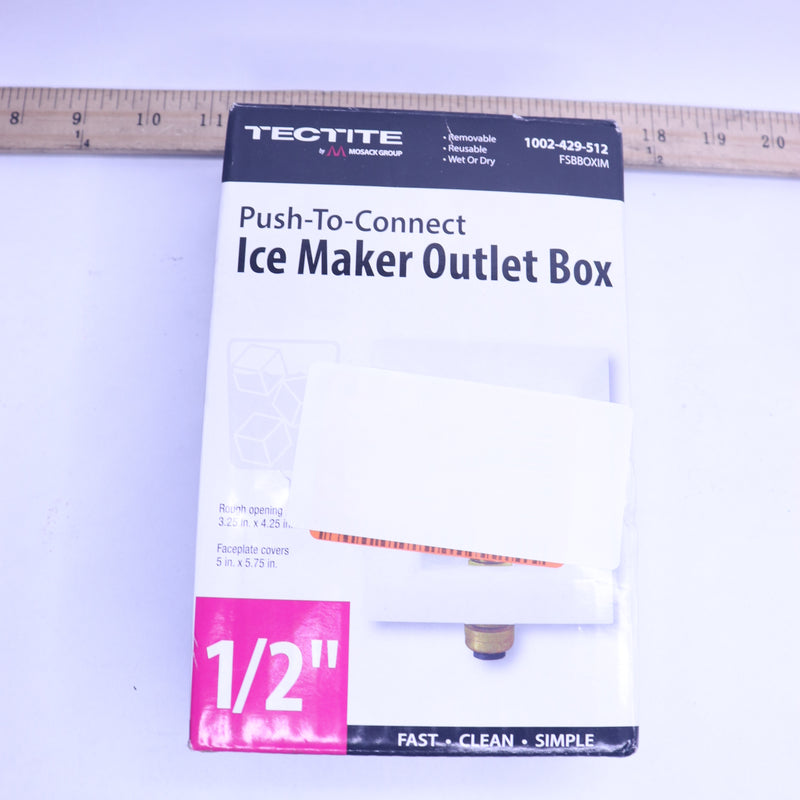 Tectite Ice Maker Outlet Box White FSBBOXIM