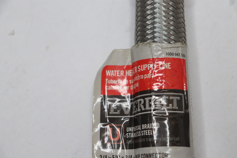 Everbilt Water Heater Supply Stainless 3/4" FIP x 3/4" MIP x 18" - Missing Nut