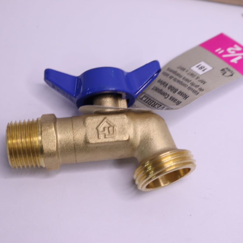 Everbilt Hose Bibb MPT x MHT Brass 1/2" x 1/4" Turn 244 231