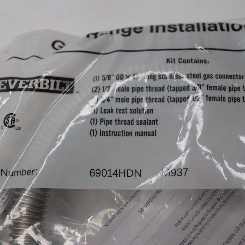 Everbilt Gas Range Installation Kit 48" 69014HDN - No Hardware