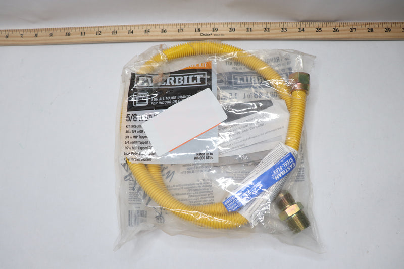 Everbilt Gas Range Connector Kit Yellow 5/8"OD x 4 Feet-Incomplete