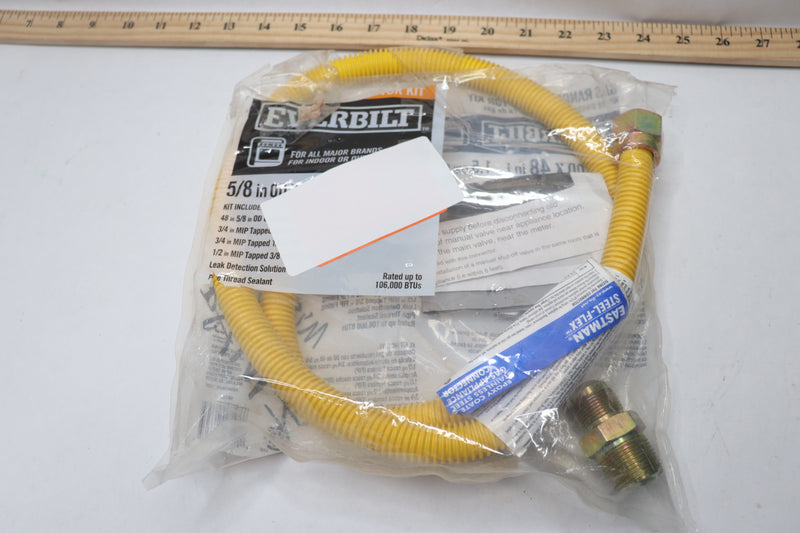 Everbilt Gas Range Connector Kit Yellow 5/8"OD x 4 Feet-Incomplete