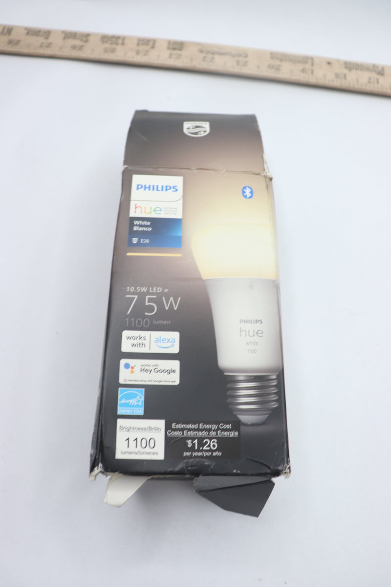 Philips Hue A19 Medium Lumen Smart Bulb 1100 Lumens White 75W 563007