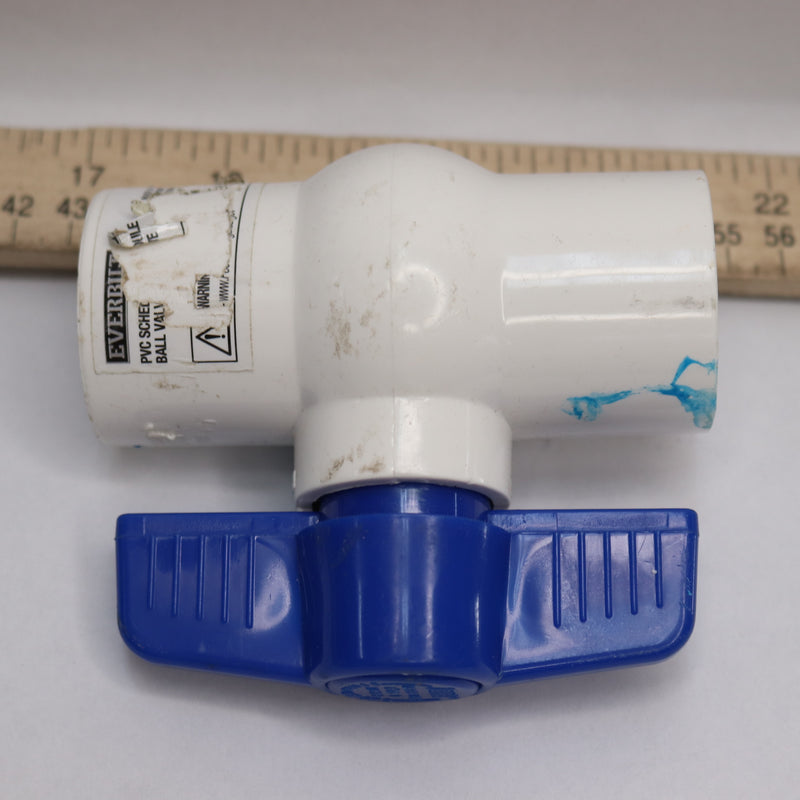 Everbilt Threaded Ball Valve PVC Sch40 232 807-Has Some Blue Paint on It