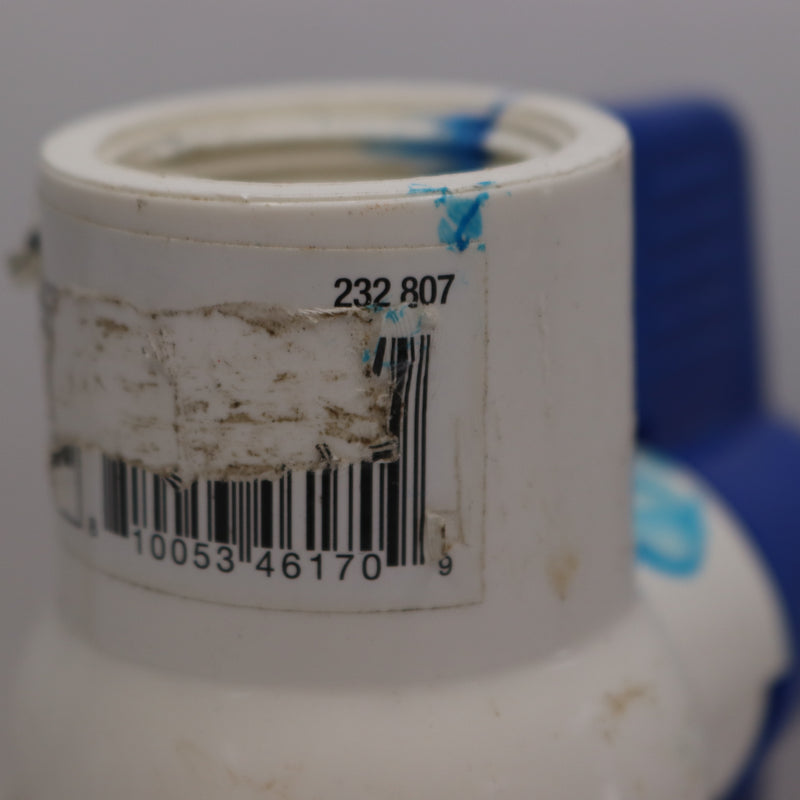 Everbilt Threaded Ball Valve PVC Sch40 232 807-Has Some Blue Paint on It