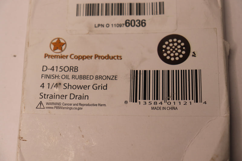 Premier Copper Round Shower Drain Cover Oil Rubbed Bronze 4.25" D-415ORB