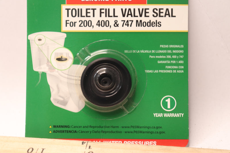 Fluidmaster Toilet Fill Valve Seal Replacement Part Black 242