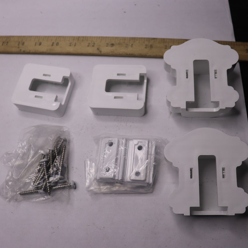 Fiberon Classic Line Rail Hardware Kit White Plastic 1004119634