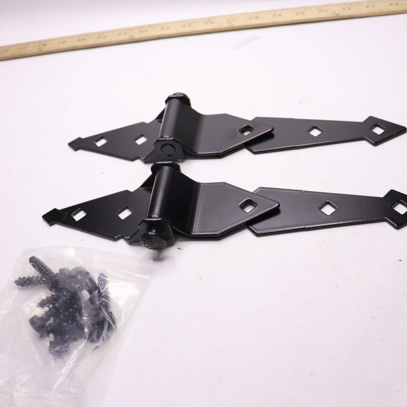 Everbilt Heavy-Duty Strap Hinge Kit Black 8" 1008011165