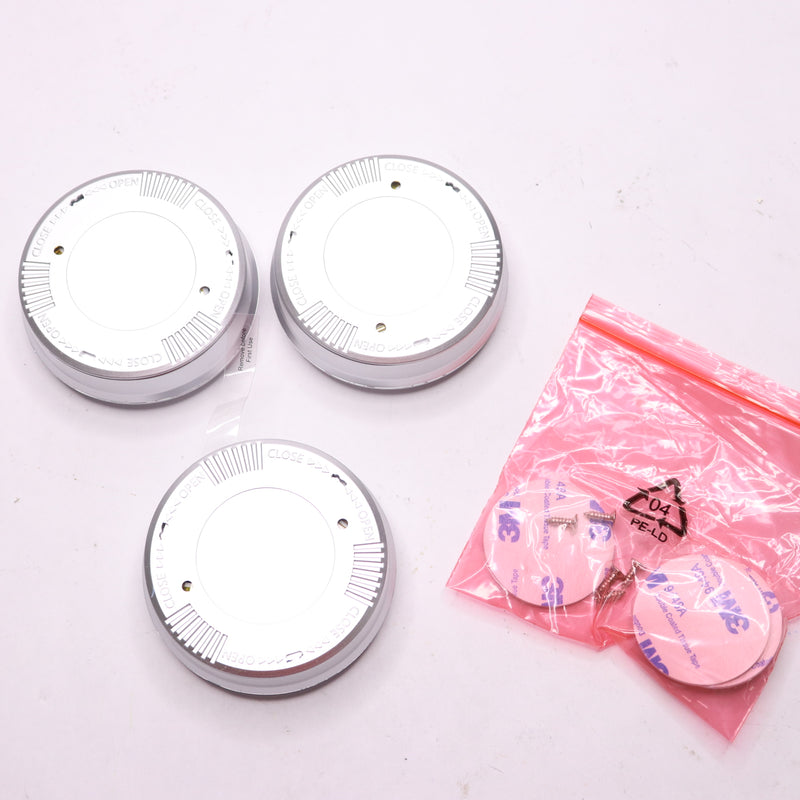 (3-Pk) LED Battery Operated Puck Light Round Silver 3 1009 494 401