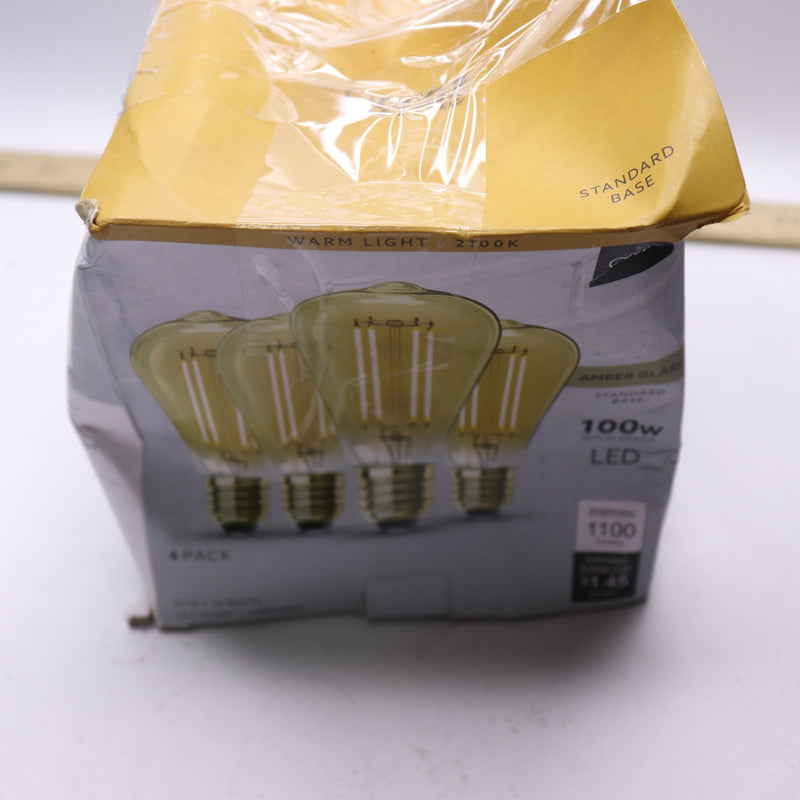 (2-Pk) Feit Electric Edison Style Antique Filament LED Light Bulb ST19 12W 120V