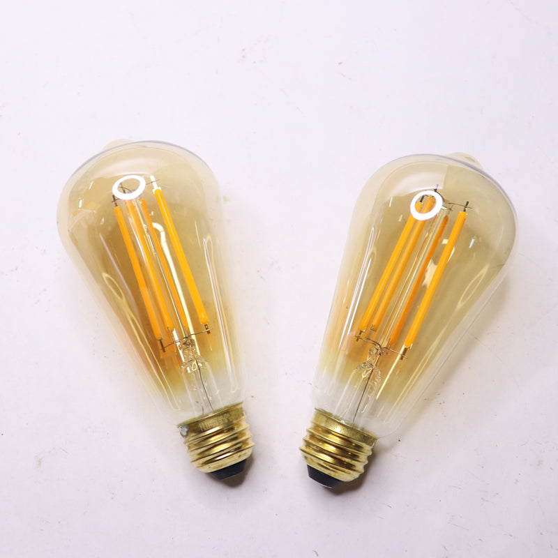 (2-Pk) Feit Electric Edison Style Antique Filament LED Light Bulb ST19 12W 120V