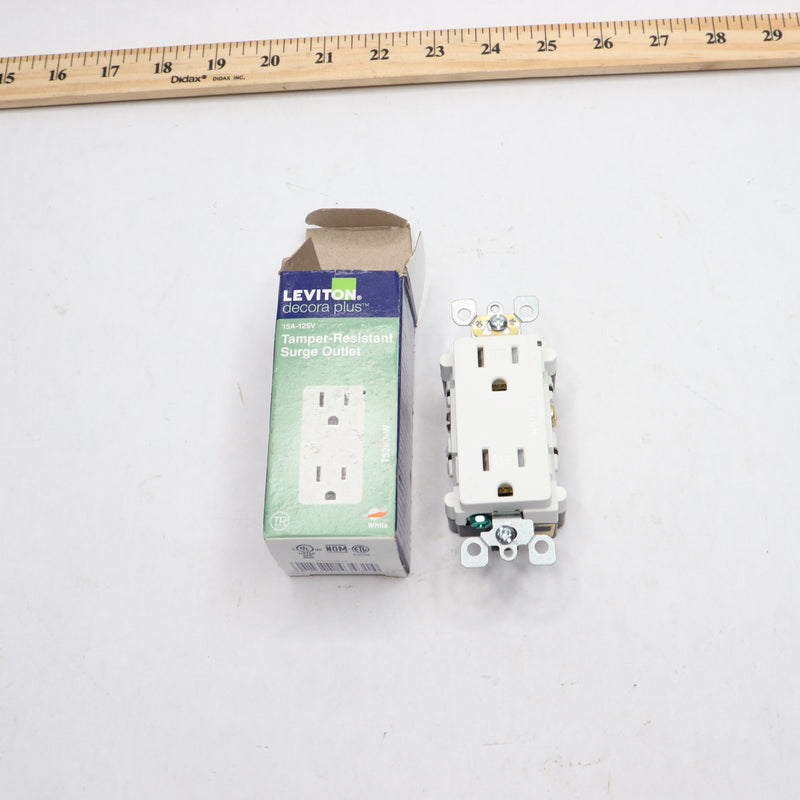 Leviton Decora Duplex Surge Suppressor Receptacle 15 A 125 V T5280-W