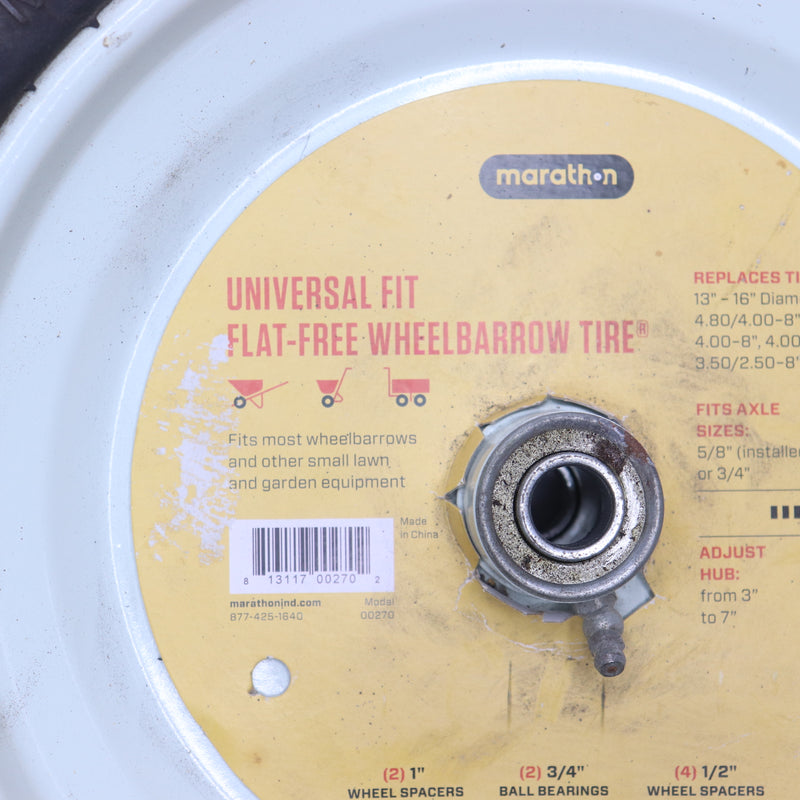 Marathon Universal Flat-Free Replacement Wheelbarrow Wheel 14.5" 00270