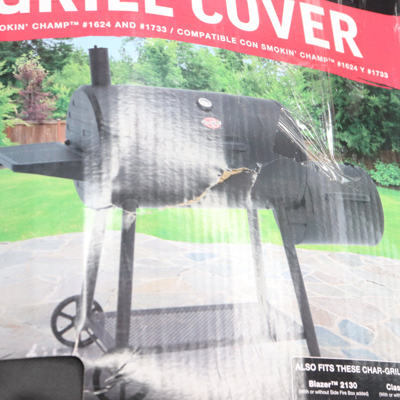 Char-Griller Grill Cover Polyester/PVC Black Size 66" x 50"H x 29"W 1655