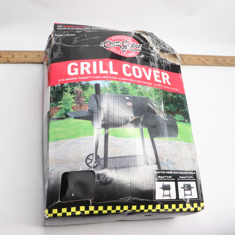 Char-Griller Grill Cover Polyester/PVC Black Size 66" x 50"H x 29"W 1655