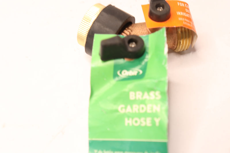 Orbit Brass Hose Y for Faucet Watering Shut Off Garden Hose Splitter 58249-11