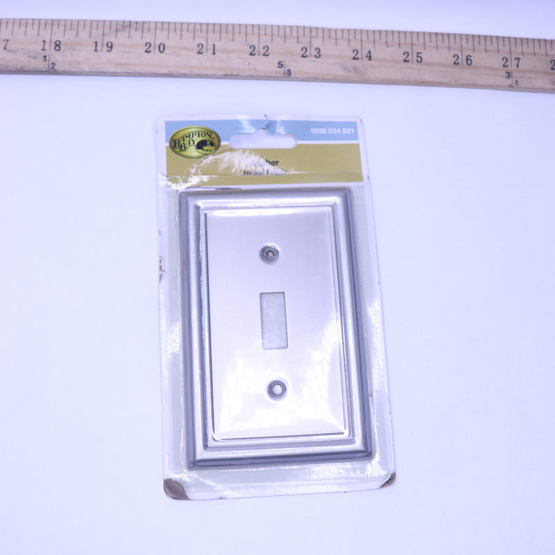 Hampton Bay Ascher 1 Toggle Wall Plate Steel Brushed Nickel 1000 034 821