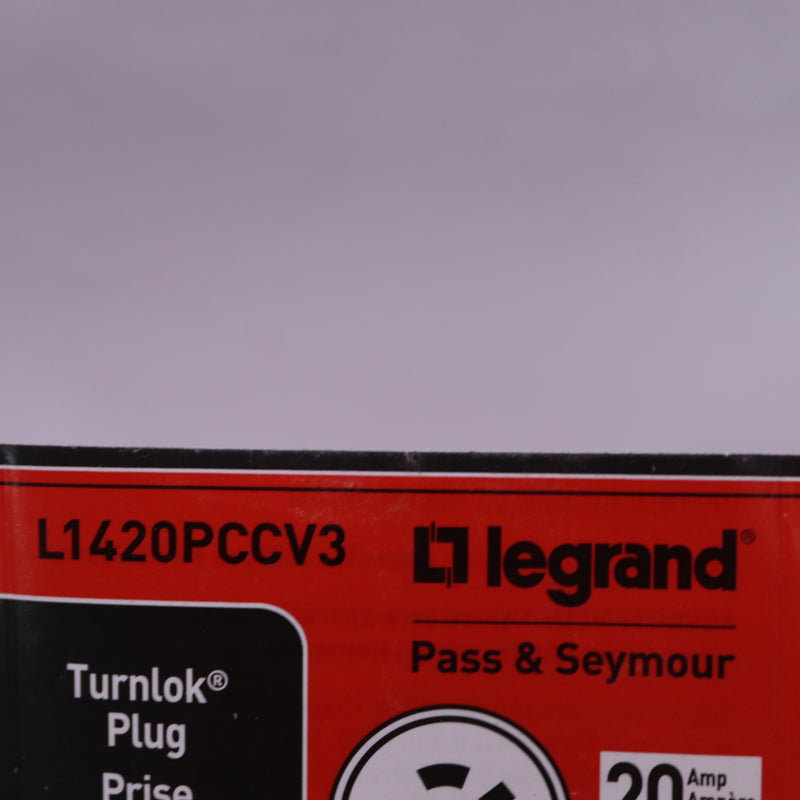 Legrand Locking Plug 20 Amp 125/250V NEMA L14-20P Black/White L1420PCCV3