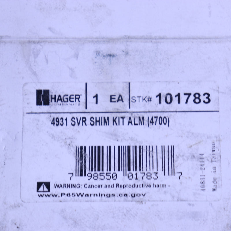 Hager Shim Kit 101783 - Missing Small Brackets