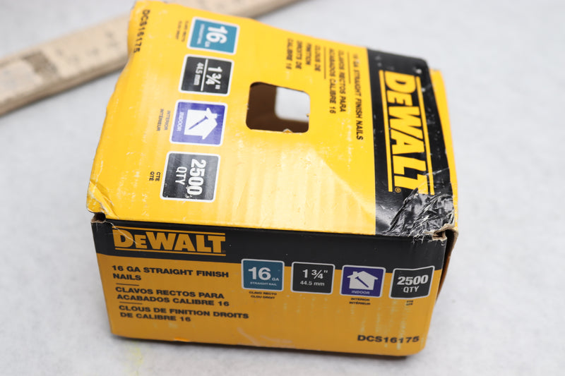 (2500-Pk) DeWALT Straight Finish Nail Galvanized 16 Ga. 1-3/4" DCS16175