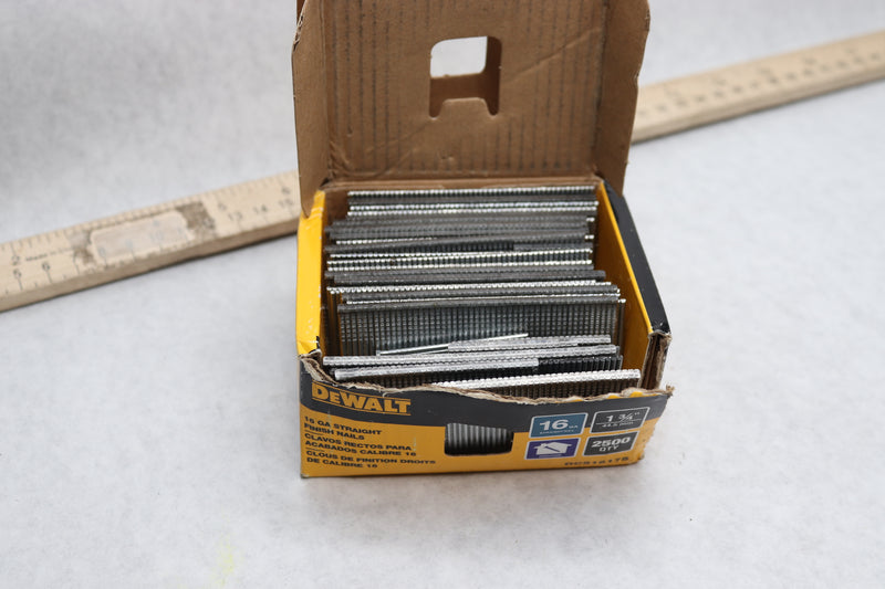 (2500-Pk) DeWALT Straight Finish Nail Galvanized 16 Ga. 1-3/4" DCS16175