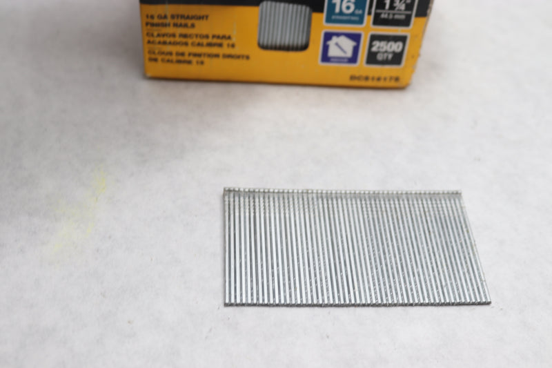 (2500-Pk) DeWALT Straight Finish Nail Galvanized 16 Ga. 1-3/4" DCS16175