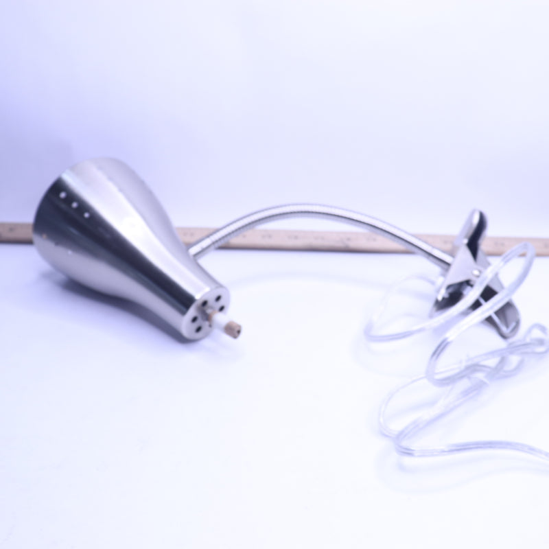 Hampton Bay 13-7/8 in. Satin Chrome Clip Lamp