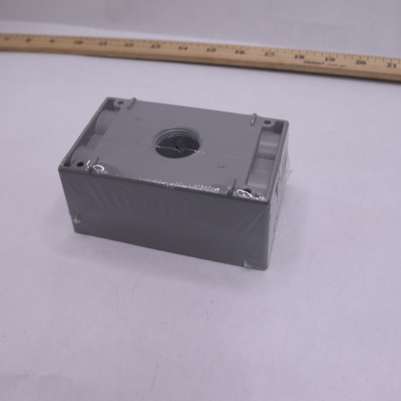 Commercial Electric Weatherproof Box Gray 1-Gang 3/4 Holes 948 497
