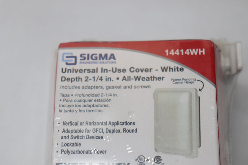 Sigma Receptacle Cover Non-Metallic 1-Gang White 14414WH