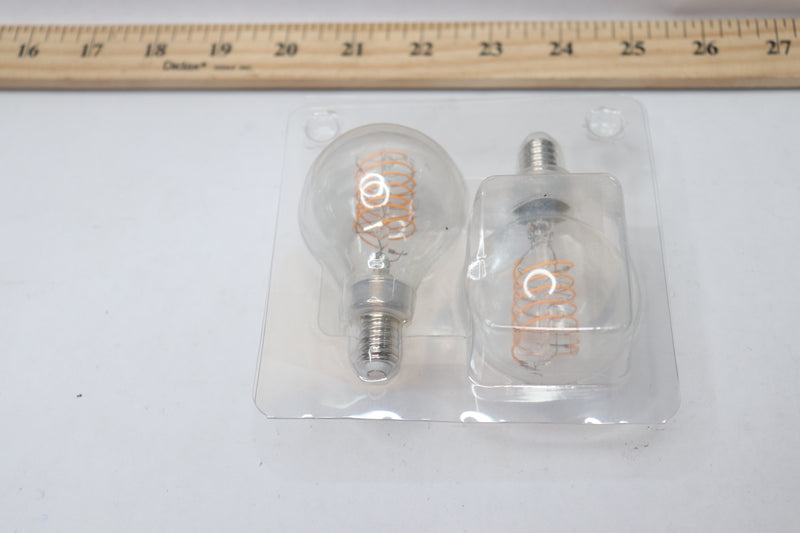(2-Pk) EcoSmart G16.5 Fine Bendy LED Vintage Edison Light Bulb 60W Warm White