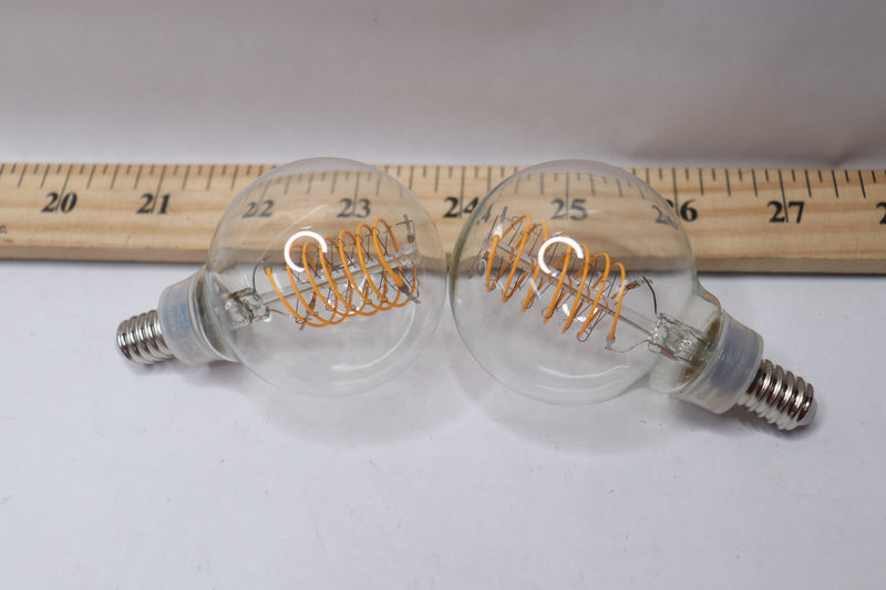 (2-Pk) EcoSmart G16.5 Fine Bendy LED Vintage Edison Light Bulb 60W Warm White