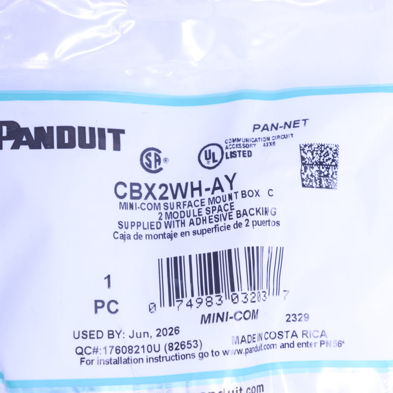 Panduit  2-Port Surface Mounting Box White CBX2WH-AY