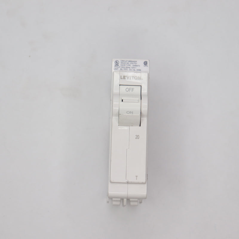 Leviton Plug-On Standard Branch Circuit Breaker 1-Pole 20A 120/240 VAC LB120-T