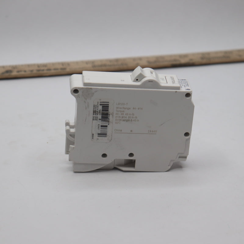 Leviton Plug-On Standard Branch Circuit Breaker 1-Pole 20A 120/240 VAC LB120-T