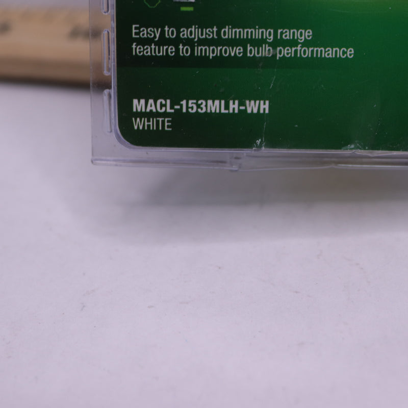 Lutron Dimmer Switch White IP00 3-Way 1-Pole 1.25A 120V MACL-153MLH-WH