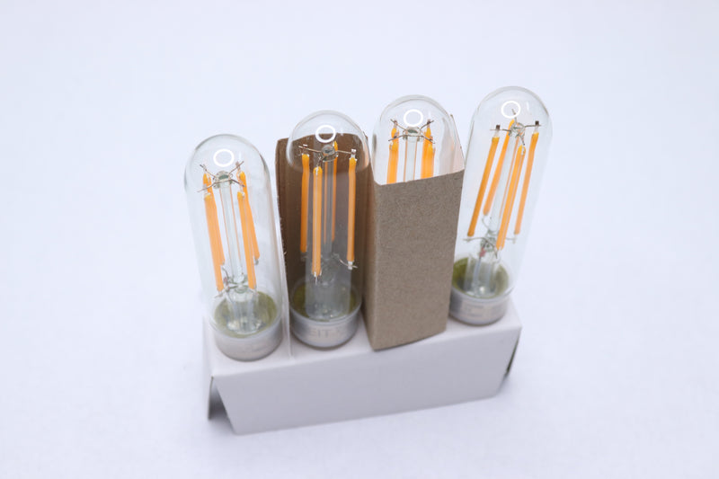 (4-Pk) Feit Electric Candelabra LED Light Bulb Glass Clear Warm White 40W