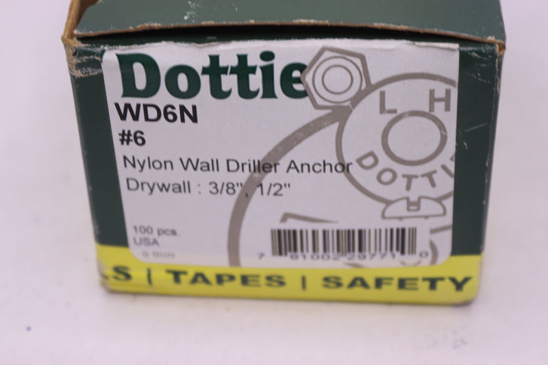 (100-Pk) Dottie Wall Driller Screw Anchor Nylon White