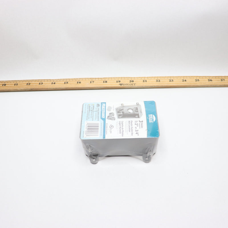 Hubbell Single-Gang Weatherproof Outlet Box Gray 2" PSB37550GY