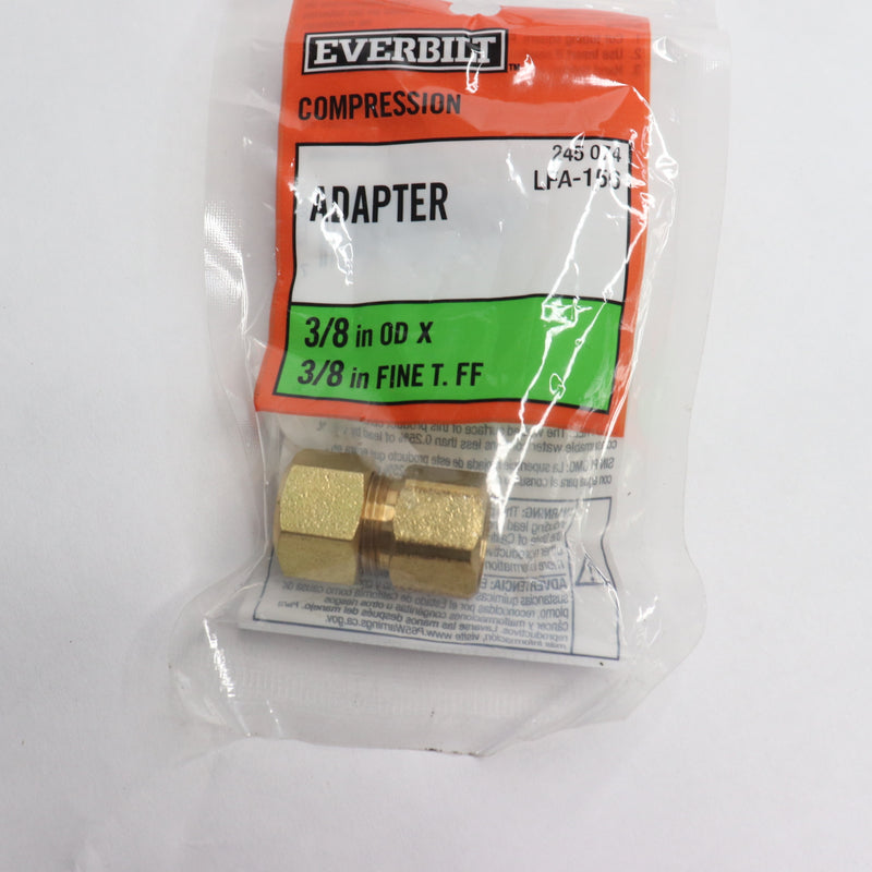 Everbilt Adapter Fitting Brass 3/8" OD Compression x 3/8" Flare LFA-156 245074