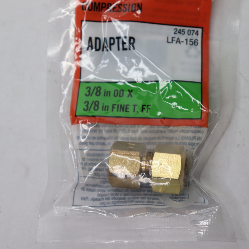 Everbilt Fine Thread Fl Lead-Free Compression Adapter Brass 3/8" OD LFA-156