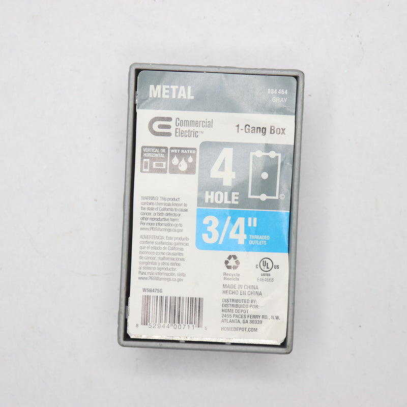 Commercial Electric1-Gang Metallic Weatherproof Box with Hardware 884 464