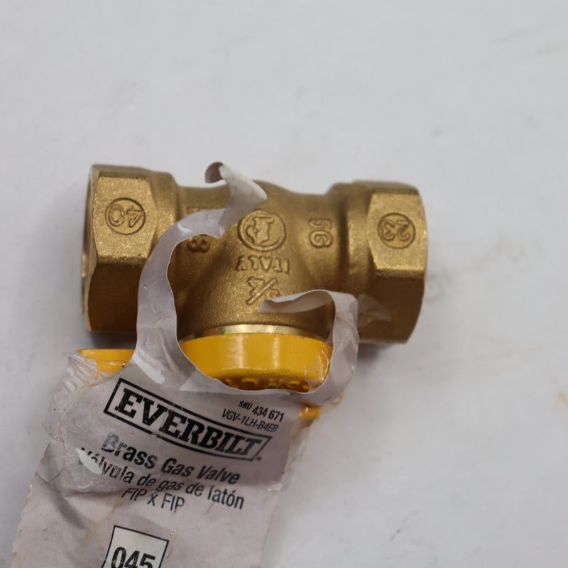 Everbilt Lever Handle Gas Ball Valve Brass 3/4" FPT x FPT VGV1LHB4EB