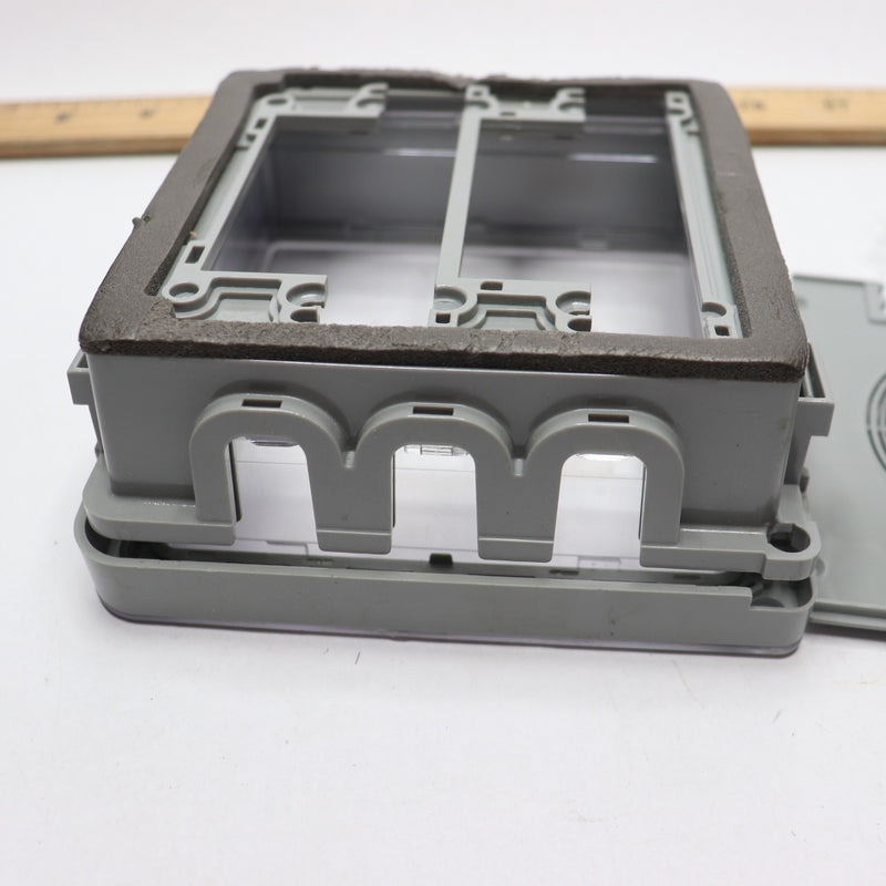 Receptacle Cover 2-Gang Extra Duty Non-Metallic Low Profile - Complete