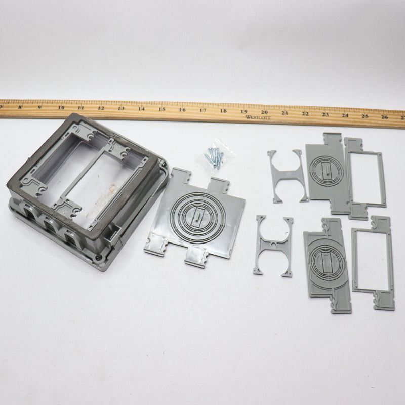 Receptacle Cover 2-Gang Extra Duty Non-Metallic Low Profile - Complete