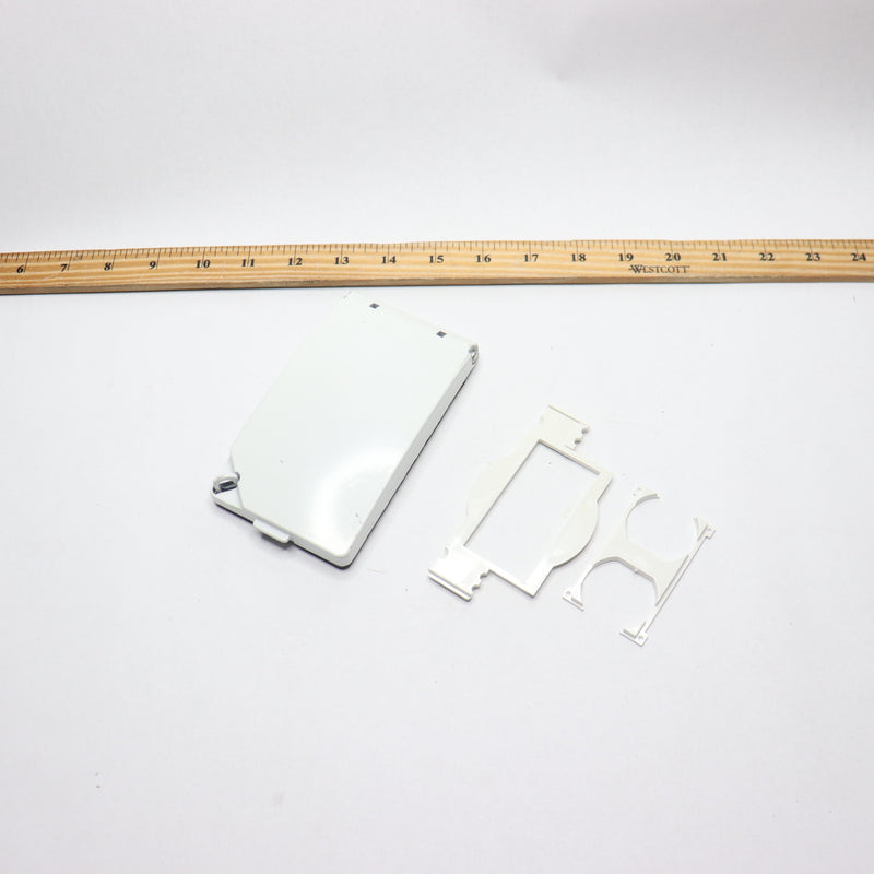 1-Gang Horizontal/Vertical Metallic Weatherproof Flat Cover 24-in-1 White