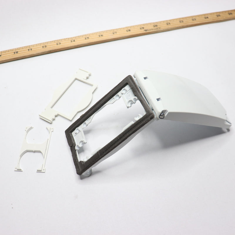1-Gang Horizontal/Vertical Metallic Weatherproof Flat Cover 24-in-1 White