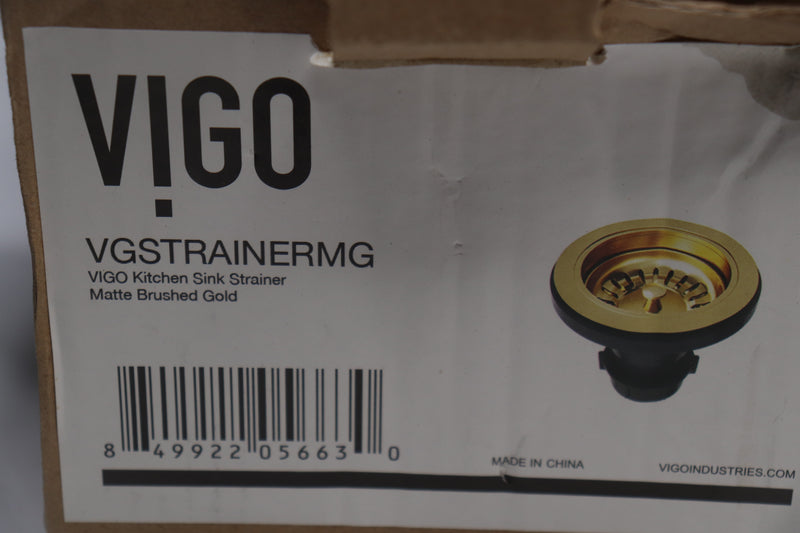 Vigo Kitchen Sink Strainer Matte Brushed Gold 4" VGSTRAINERMG